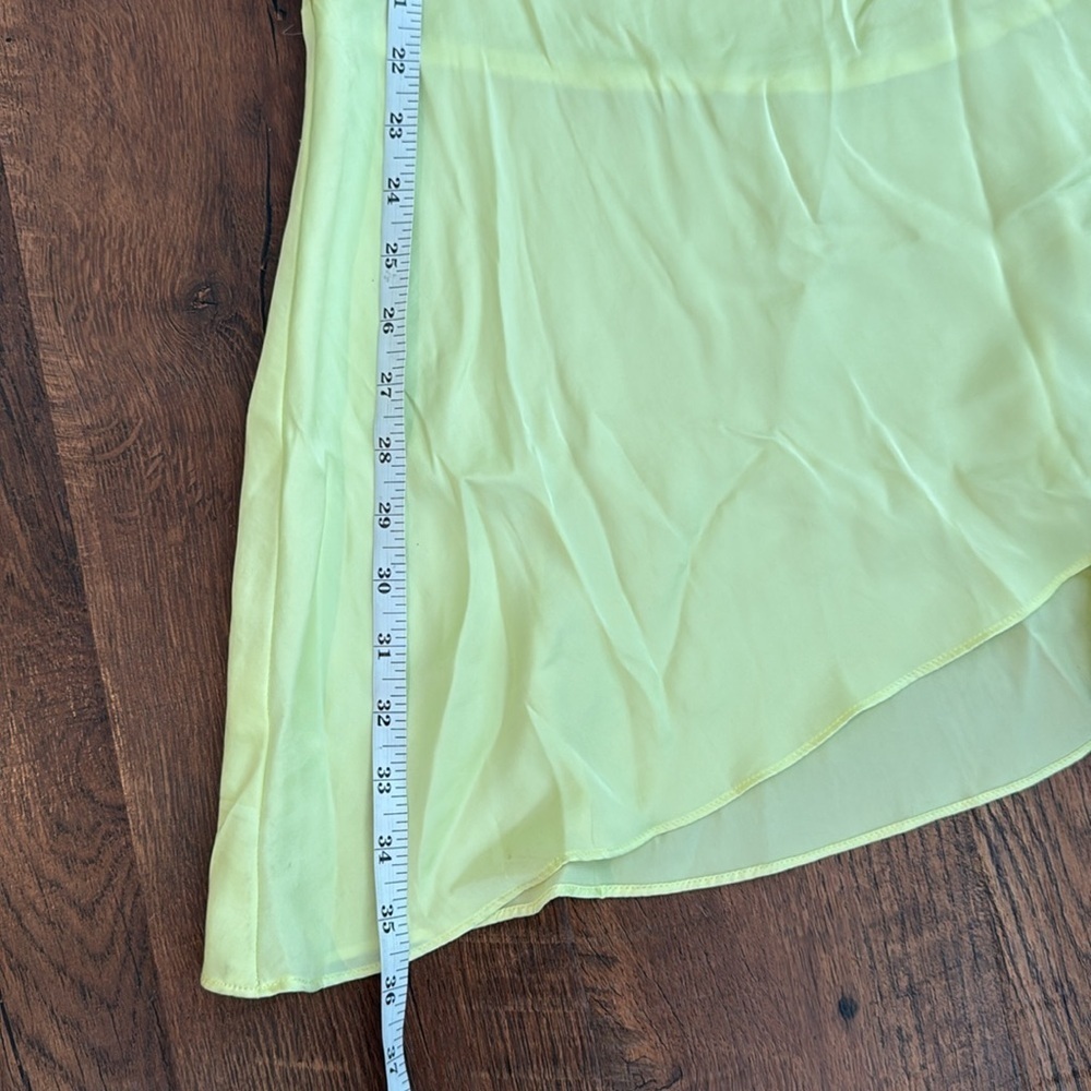 NWT Free People Lola asymmetrical skirt slit in Lemon Electric size 4 - Picture 12 of 13